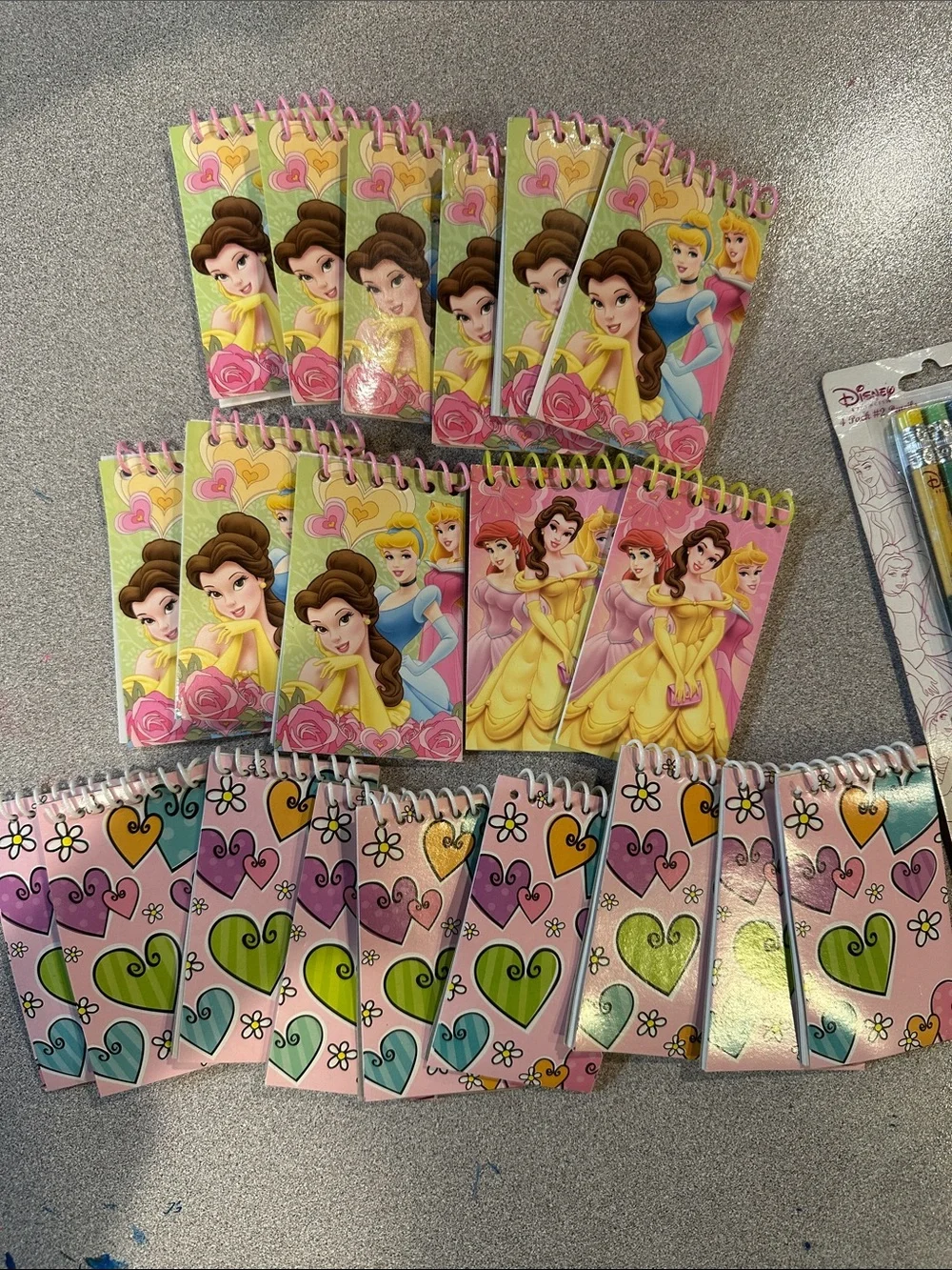 Disney Princess Spiral Notebooks Pencils Tattoos Party Favor Set
